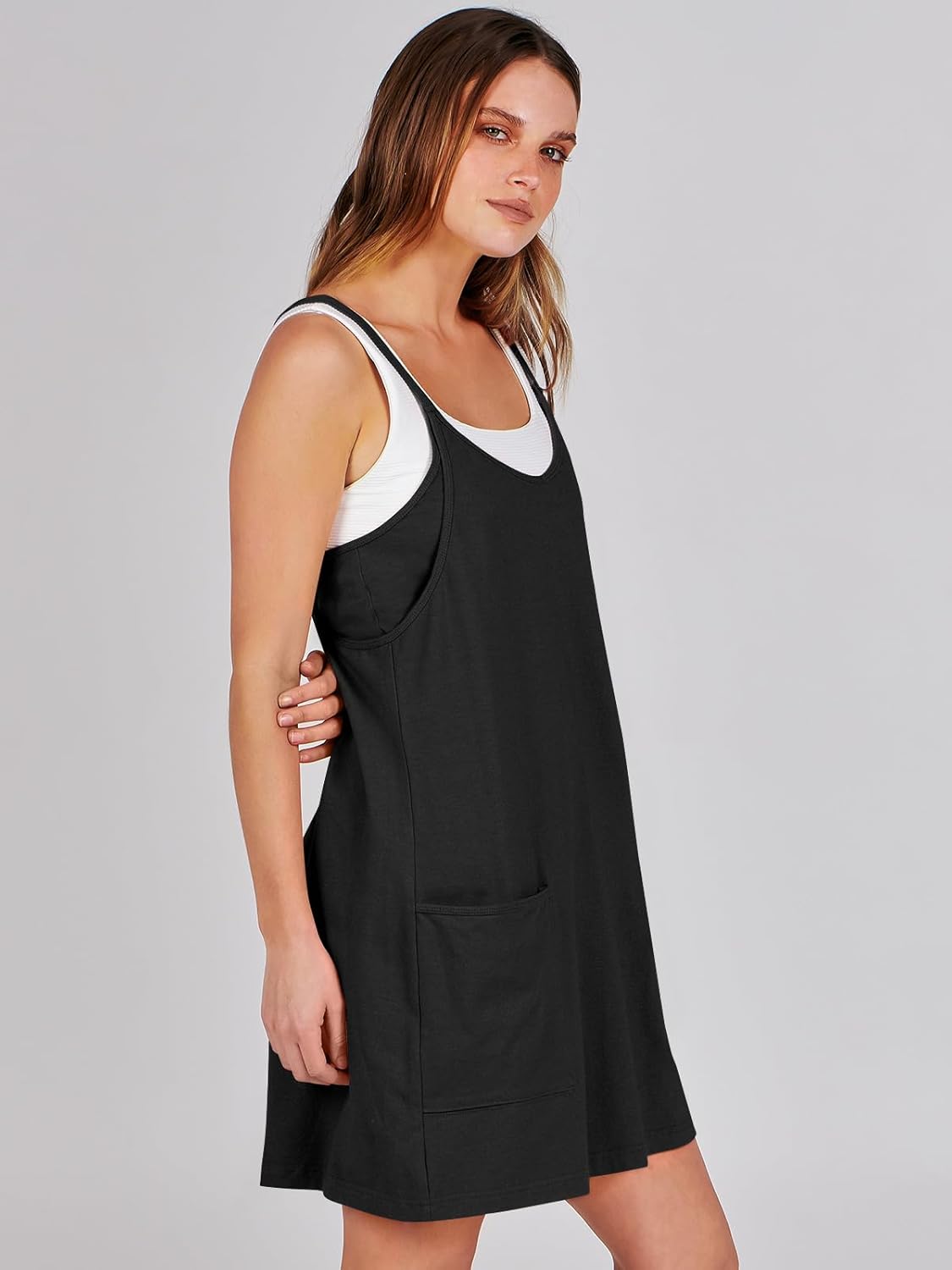 ANRABESS Women Athletic Dress Summer Tennis Workout Active Sports Mini Romper Dress Built in Shorts Travel Vacation Clothes