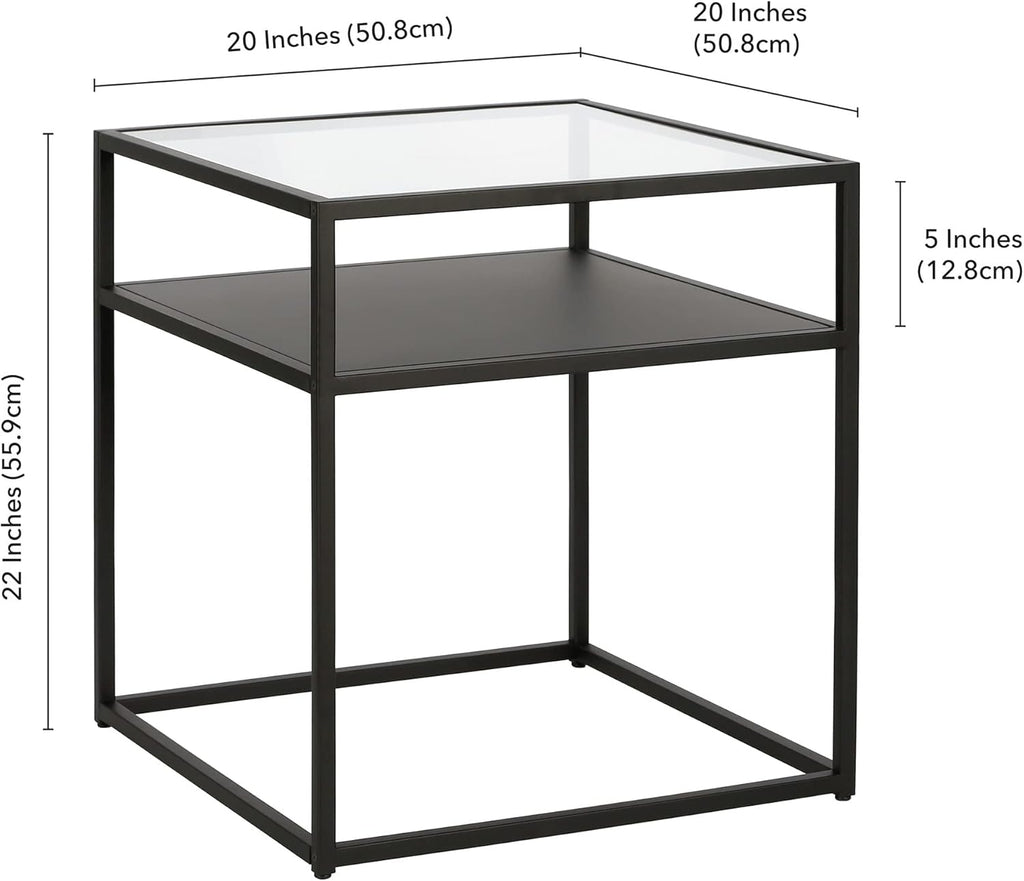 Ada 20'' Wide Square Side Table in Blackened Bronze