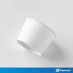Papernain [12 oz, 100 Stück, weiße Papp-Einweg-Eisbecher, Dessertschalen