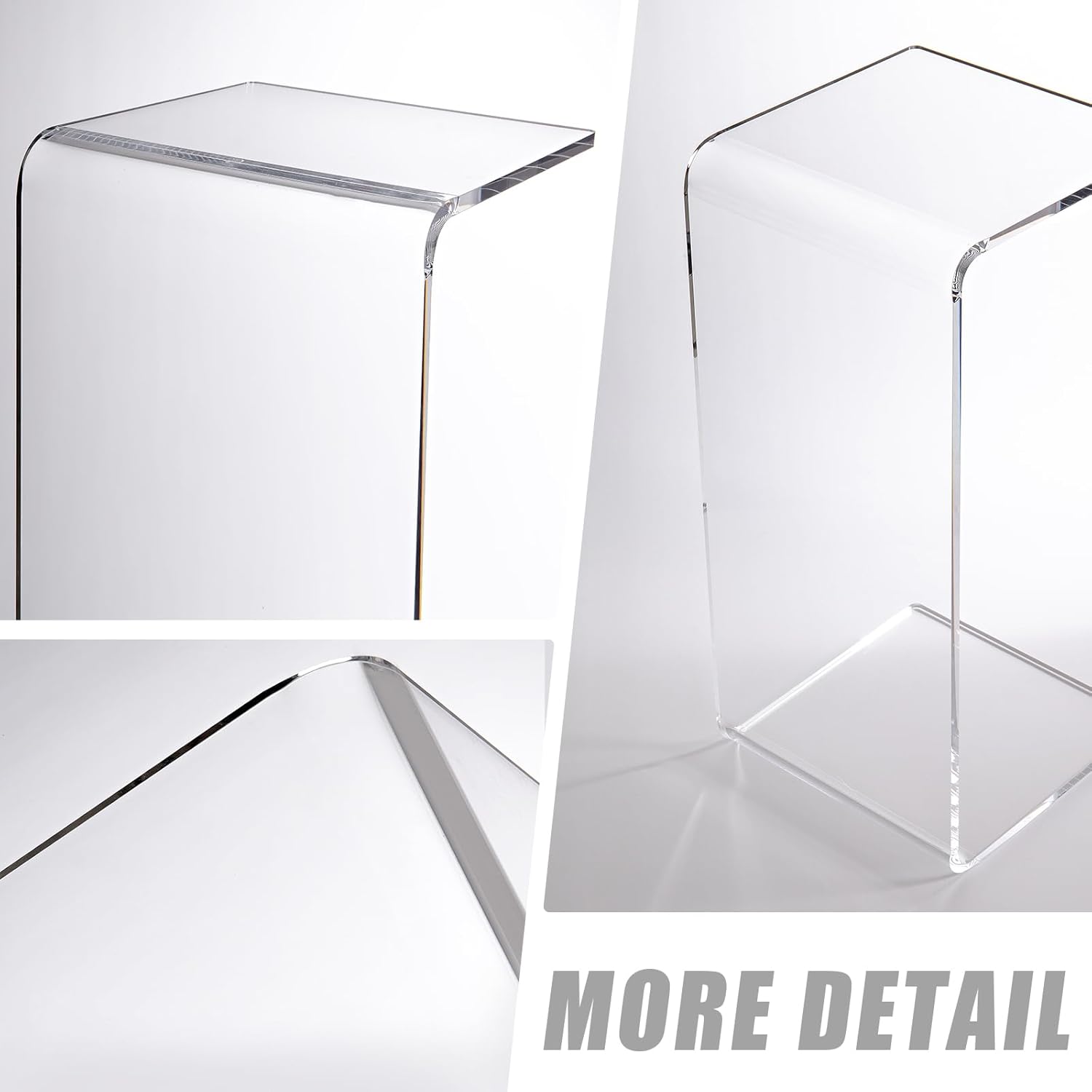 Acrylic Coffee Table for Living Room, 21in Modern Clear Coffee Table, Long End C Table for Bedroom, Dining Room, Kitchen Island, Hallway, Restaurant, Office (21.6 x 11.8 x 11.8 Inch)