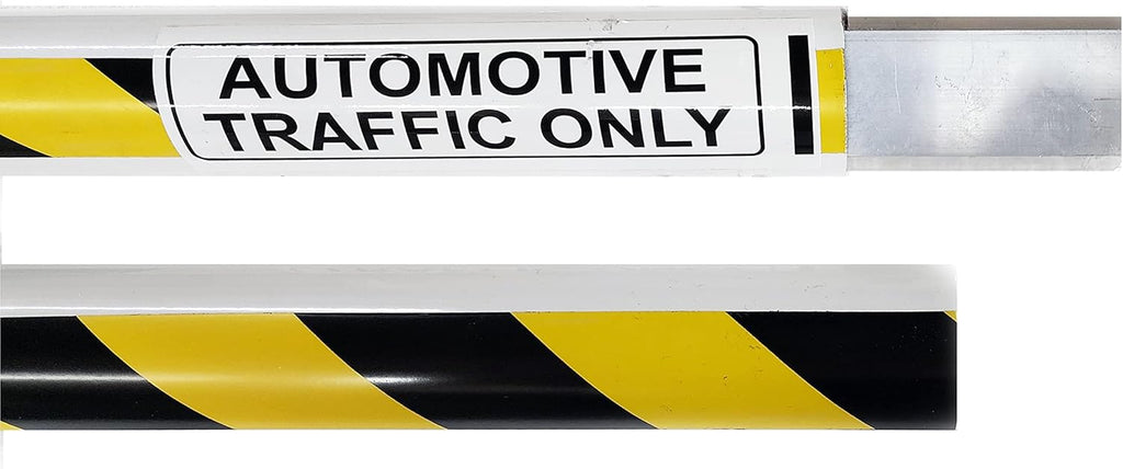 Parking Barrier Arm 12ft 2 pieces X 6 ft Aluminum Round Replacement Arm for Gate Operator (With Yellow/Black Stripes)