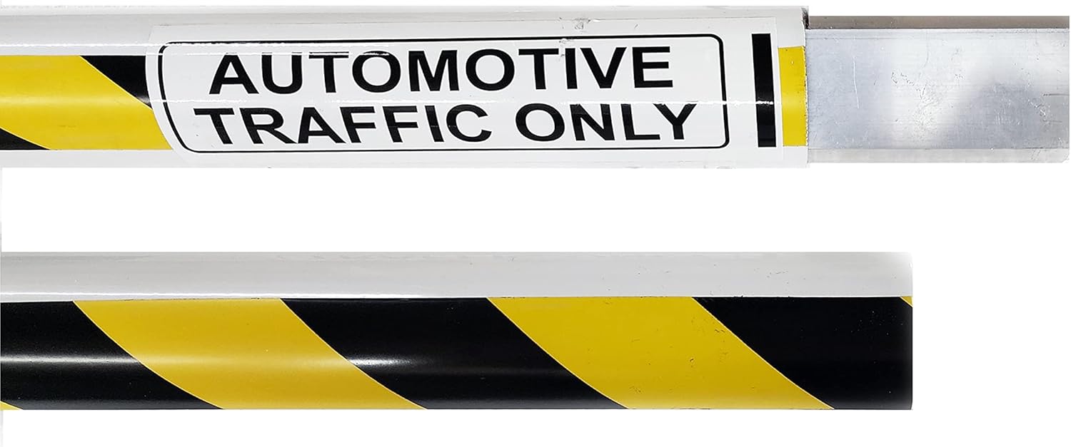 Parking Barrier Arm 12ft 2 pieces X 6 ft Aluminum Round Replacement Arm for Gate Operator (With Yellow/Black Stripes)