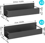 6 Pack Magnetic Spice Storage Rack Organizer for Refrigerator and Oven, Black Fridge Organizers and Storage