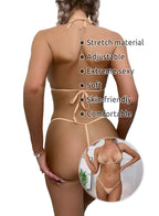 Dadress Extreme Sexy Mini Bikini Sets 2Pcs Swimwear G-String Bottom Swimsuit Micro Bikinis for Women Apricot