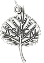Sterling Silver Oxidized Large Aspen Leaf Charm