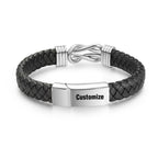 abooxiu Urn Bracelet for Ashes Leather Cremation Bracelet for Human Ashes Stainless Steel Ash Bracelets Memorial Cremation Jewelry Keepsake Bangle for Men