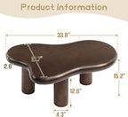 HollyHOME Cloud Coffee Table, Unique Design Accent Table for Living Room and Bedroom, Stylish and Functional Furniture Piece-Durable and Easy to Clean, Free Shape with 3 Legs, 33.9in, Dark Walnut