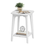 VASAGLE MAEZO Collection - Side Table, 2-Tier Small Square End Table, Nightstand with Tapered Legs, Curved Transitions, for Small Spaces, Living Room, Bedroom, Honey Brown ULET236K01