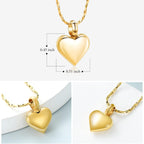Imrsanl Small Heart Cremation Urn Necklace for Ashes Stainless Steel Memorial Ash Pendant Keepsake Jewelry