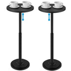 2Pack Drink Table, Small Side Table with Adjustable Height & Heavy-Duty Design, Pedestal Martini Tables for Small Spaces, Sofa Couch, Living Room, Bedroom, Supports up to 88 lbs, Rustic Brown