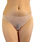 OnGossamer Women's Solid Gossamer Mesh Hip Bikini 3202 Champagne Bikini LG (US 12-14)