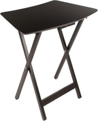 Winsome Anila Snack Table Set with Storage Rack, Fan Shaped, for Living Room, 26", Coffee, Set of 4 Tables