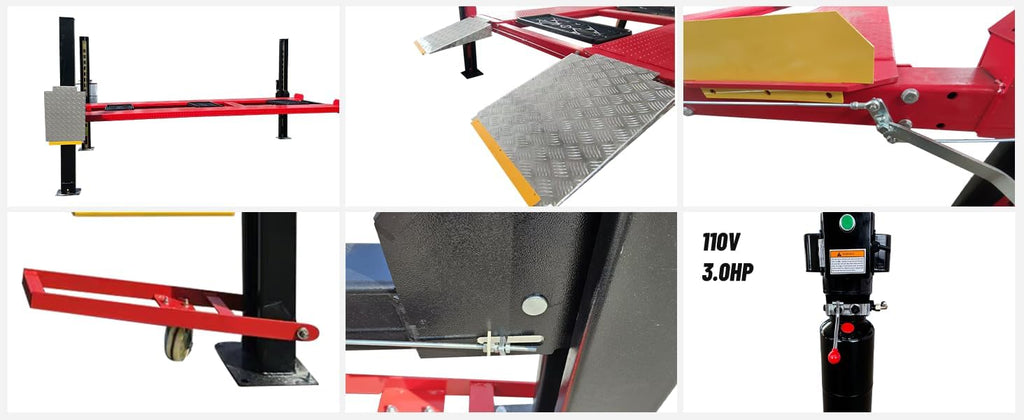 KT-4H950 Heavy Duty 84.5'' lifting Height4 Post Car Lift Auto Parking Lift Aluminous Ramp