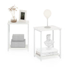 Furinno Simplistic Set of 2 End Table, Espresso/Black