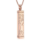 Imrsanl Tree of Life Urn Necklace for Men Women Bar Cremation Jewelry for Ashes Keepsake Ashes Necklace Pendent