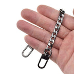 HAHIYO Mini Pochette Pung Kæde Rem Slank Bred 7mm til LV Længde 7,9 Tommer Ekstra Tykk 2,6mm Skinnende Sort til Håndtaske Tegnebog Clutch Komfortabel Flad Metal Rem 1 Pakke