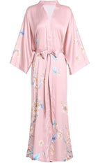 Aensso Long Soft Lightweight Silky Kimonos Robes for Women, Luxury Japanese Floral Womens Kimono Robe