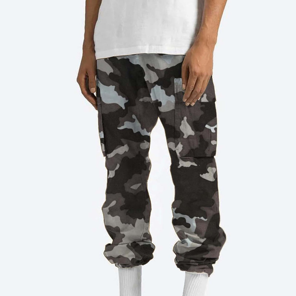 Finelylove Camo Cargo Sweatpants for Men Casual Hiking Pants Joggers Lightweight Loose Straight Casual Workout Pants Jogger for Men Sweatpants Black 2XL