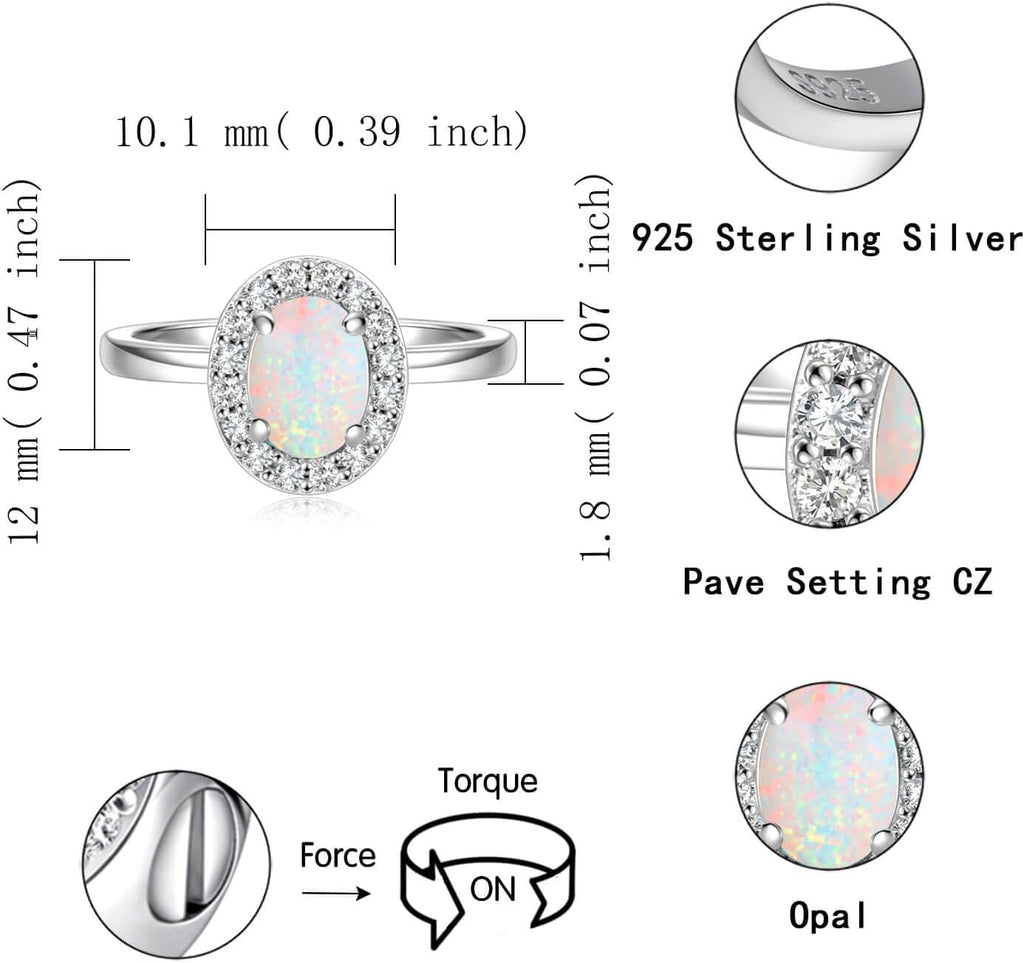 Sterling Silver Opal Cremation Urn Ring: Women Cremation Memorial Keepsake Ring for Ashes With Cubic Zirconia Bereavement Jewelry Gift for A Loss of The Loved One