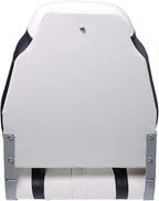 High Back Boat Seats 2 Pack, Folding Fishing Bass Boat Seat, White and Black