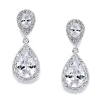 Mariell Cubic Zirconia Crystal Teardrop Dangle Bridal and Wedding Earrings, CZ Jewelry for Brides, Bridesmaids, Homecoming, Prom and Dressy Everyday Wear