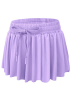 Pige sommerfugle shorts, løstsiddende shorts med lomme, børns lavendel lilla sommerfugleskørter med spandexforing, 12-13 år