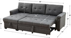 Lilola Home Lucca Sectional Sleeper Sofa - Versatile Sleeper Couch & Sofa Bed with Storage - Comfortable Couch with Storage, Small Sleeper Sofa counch