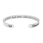 JoycuFF Memorial Gifts for Loss of Mom Dad in Memory of Jewelry Sympathy Bracelet Bereavement Cuff Secret Message Engraved Grief Gifts for Women