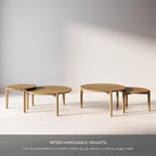 Nathan James Kendall Round Modern Nesting Coffee Set of 2, Stacking Living Room Accent Tables, Light Brown