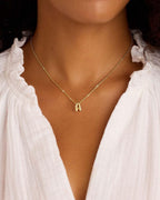 CUEZIY Bubble Letter Necklace Gold Initial Necklaces for Women Dainty Personalized Charm Pendant Name Necklace Cute Non Tarnish Fashion Accessories Teen Gift Trendy Stuff Gold Jewelry Gifts