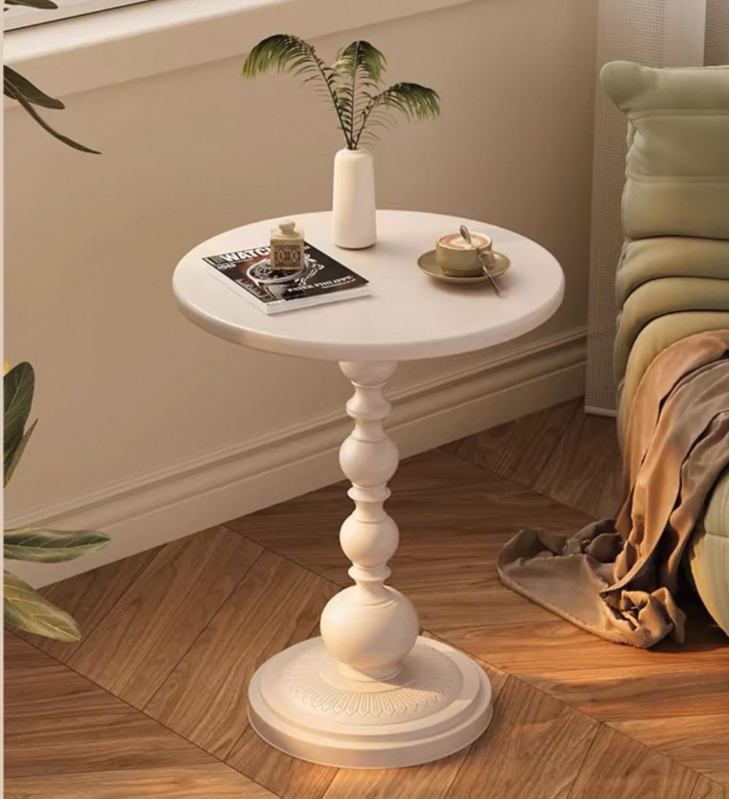 Metal Small End Table,Vintage Matte Black Round Side Table Nightstand for Bedside or Sofa,Small Accent Pedestal Table for Living Room Corners Bedroom Patio and bar (Matte Black)