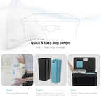 Home Zone Living 19 Gallon Kitchen Trash Can with Dual Compartments for Recycling, CleanAura Odor Control, Stainless Steel, Matte Black, 70 Liters Total