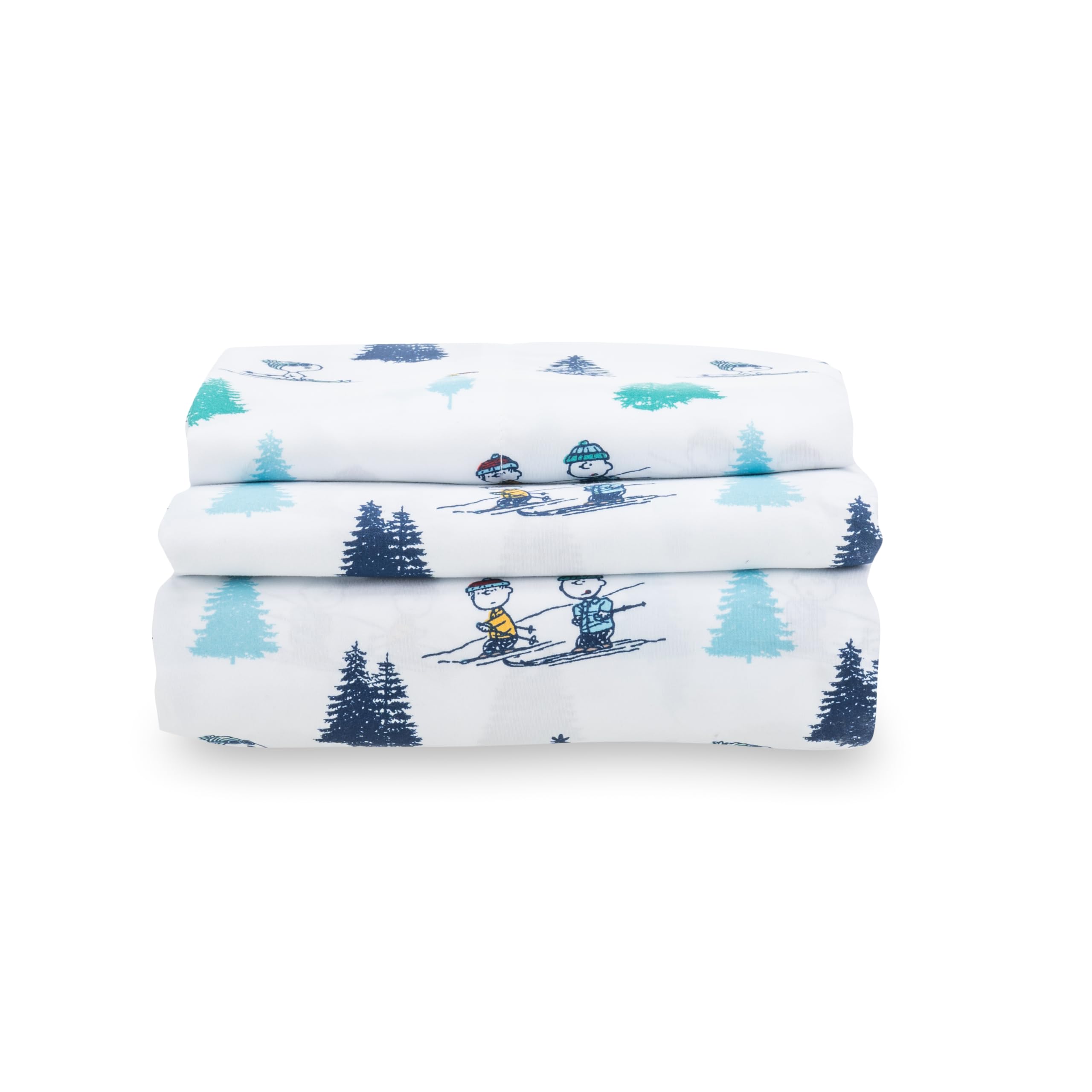 Zestaw pościeli Berkshire Blanket Peanuts® dla dzieci, rozmiar pełny - 4 części, Peanuts® mini pozy i łapy szare, urocze postacie Snoopy nadrukowane na miękkich mikrofibrowych prześcieradłach
