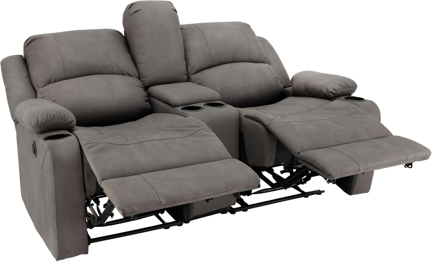 65"" Powered Wall Hugger Reclining RV Theater Seats | Double Recliner RV Sofa & Console | RV Couch | Wall Hugger Recliner | RV Theater Seating | RV Furniture (Slate), CC-PMOD65