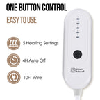 Coperta Elettrica Riscaldata Plaid con 5 Livelli di Riscaldamento e Spegnimento Automatico dopo 4 Ore, Plaid Riscaldato 50"x60" con Certificazione ETL e FCC per Casa e Ufficio, Lavabile in Lavatrice, Grigio Scuro