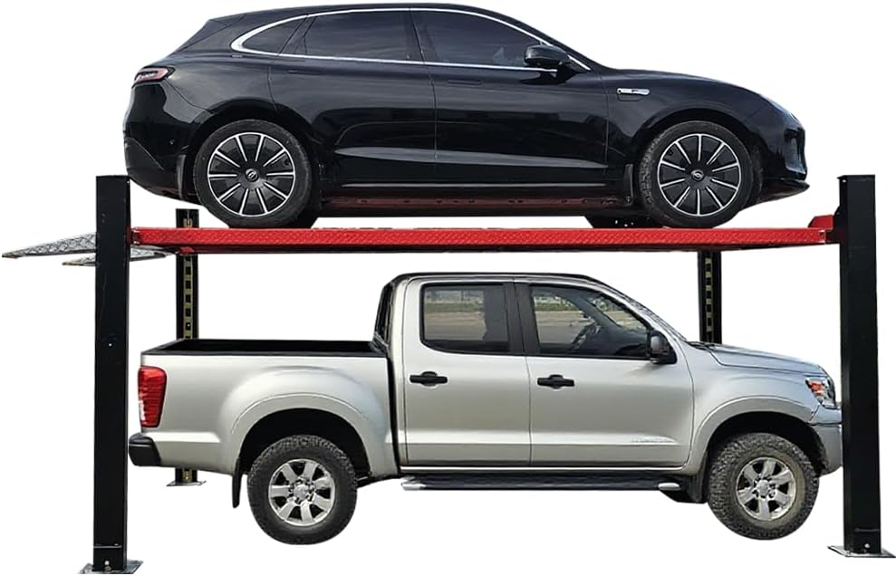 KT-4H950 Heavy Duty 84.5'' lifting Height4 Post Car Lift Auto Parking Lift Aluminous Ramp