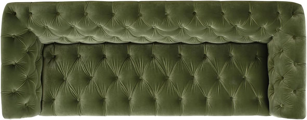 Jennifer Taylor Home Dalton 88" Tufted Chesterfield Sofa (Olive Green Performance Velvet)