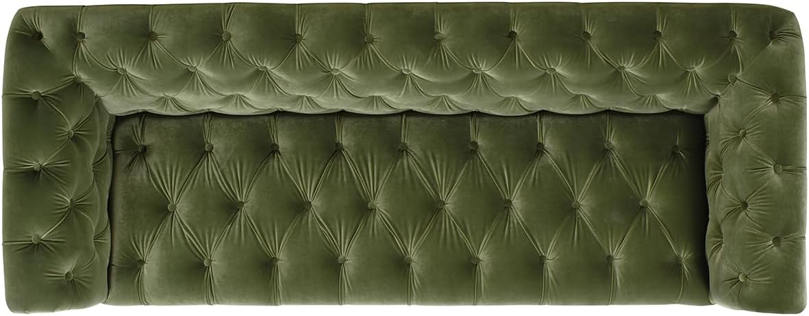 Jennifer Taylor Home Dalton 88" Tufted Chesterfield Sofa (Olive Green Performance Velvet)
