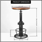 Industrial Bar Table Swivel Round Wooden Top Height Adjustable 38.6-44.4inch Vintage Kitchen Dining Chair Coffee Table Hydrant Design Bistro Table