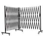 GYMTIME Expandable Barricade, Metal Safety Barrier with Casters, Mobile Folding Security Gate, 11 FT, Adjustable Traffic Temporary Fence for Warehouse Shopping Mall