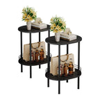 Small Round Side Table,Bedside Table with Storage,Morden Round Nightstand,Samll Side Table for Living Room,Bathroom,Bedroom, Nursery, Laundry, White