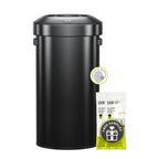 EKO Urban 24 Gallon Round Stainless Steel Open Top Waste Bin, Tall Commercial Trash Can for Indoor/Outdoor, Extra Large Metal Garbage Bin for Office, Restaurant, Restroom, 90L