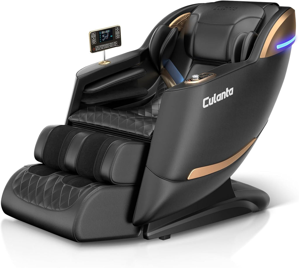 Culanta Massage Chair Full Body, Zero Gravity SL-Track Shiatsu Massage Recliner Chair with Body Scan, Airbags, Foot Rollers, Deep Yoga Stretch, Heating (U1-Black)