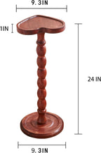 24" Tall Solid Wood Round Side Table – Coffee Table & Plant Stand 2-in-1 with Non-Slip Pads – Farmhouse Living Room/Patio Use (Red)