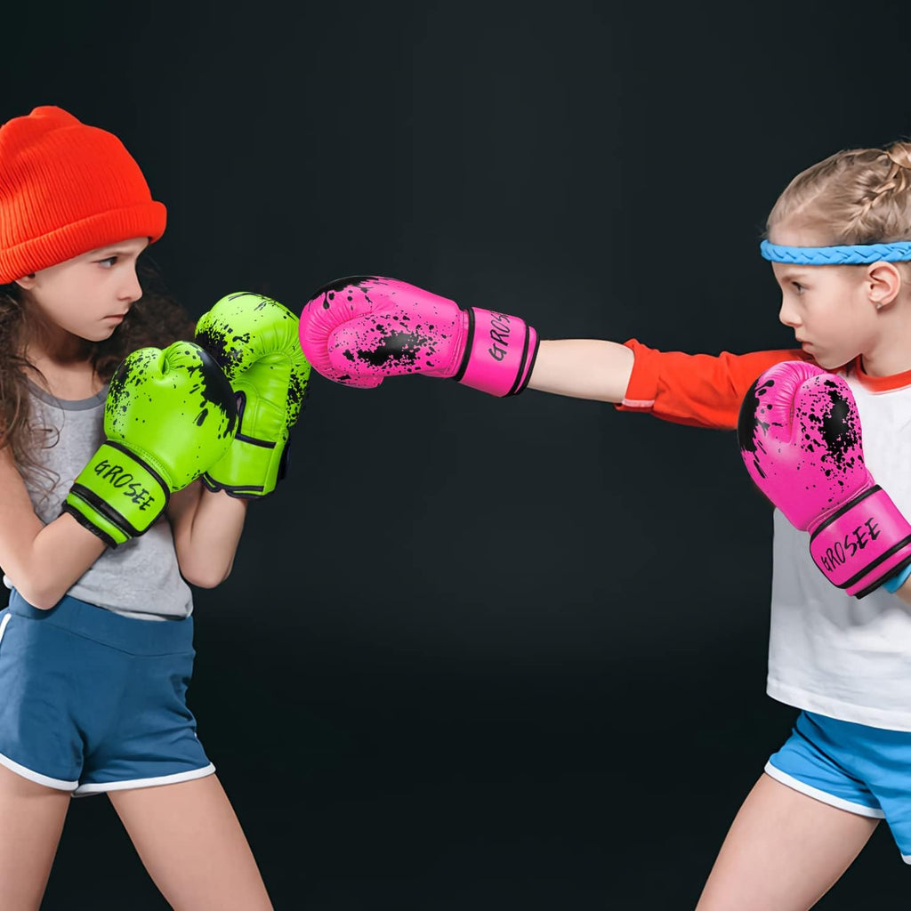 Kids Boxing Glove 6oz 8oz, Youth, Boys and Girls Training Sparring Gloves for Punching Bag, Kickboxing, Muay Thai, MMA, Gift for Age 6-15 Years