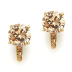 Mariell Clip-On Cubic Zirconia Crystal Stud Earring, 2 Carat, for Wedding, Bride, Prom, Birthday Gift