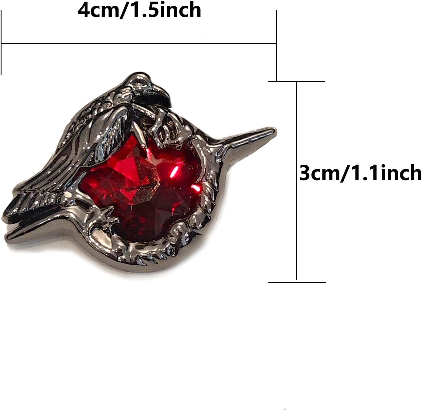 Love and deepspace Sylus game Qin che N109 zone dark point alloy ruby crow brooch jewelry accessories pins badges props