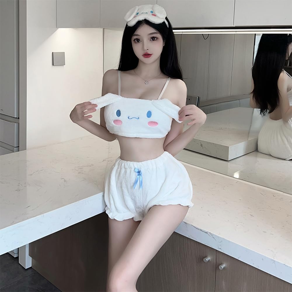 Women's sexy cosplay flannel underwear Japanese anime kawaii cute plush bathrobe pajamas