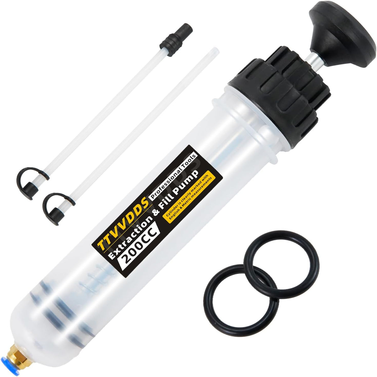 Automotive Fluid Extractor Pump, 200 cc Oil Extractor Pump with Hose, Sealed Upgraded Oil Change Pump, Lightweight Oil Suction Pump for Changing Transmission, Power Steering, and Brake Fluid
