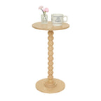 Round Side Table, Small Drink Table for Small Spaces, Modern Accent Nightstand with Solid Wood Leg for Living Room, Bedroom, Corners, and Office (Rustic Brown)